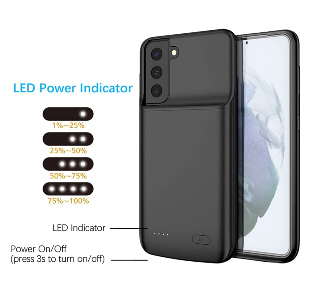 Charger Case For Samsung Galaxy Note 20 Ultra 8 9 10 S8 S9 S10 S20 S21 Plus S10e battery charger case charging Shockproof Case