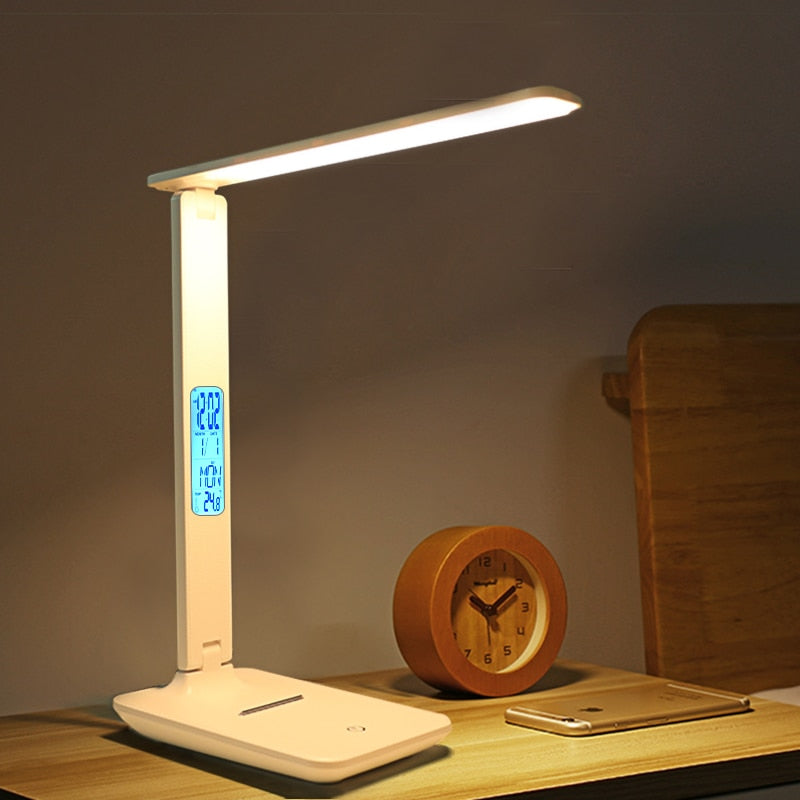 Desk Lamp With Calendar, Temperature & Alarm Clock