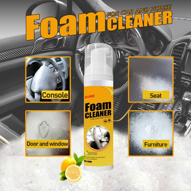 Powerful Foam Cleaner Tool Fast Acting Removers Household Must-have for Leather Seat Console Home Window Furniture