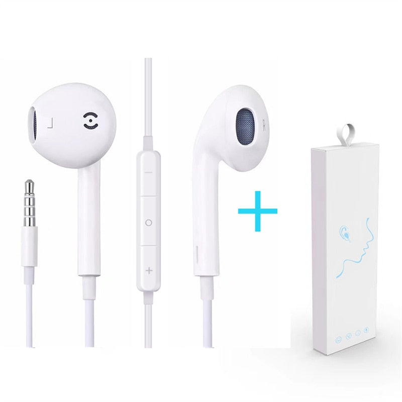 Wired Headphone With Mic 3D Stereo Earbuds