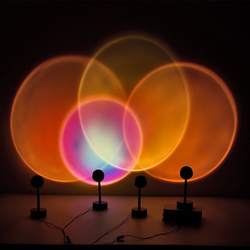 USB Rainbow Sunset Red Projector Led Night Light