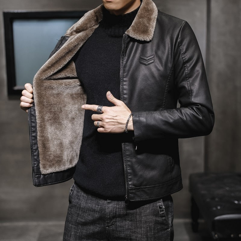 Men's Thick Leather Jacket