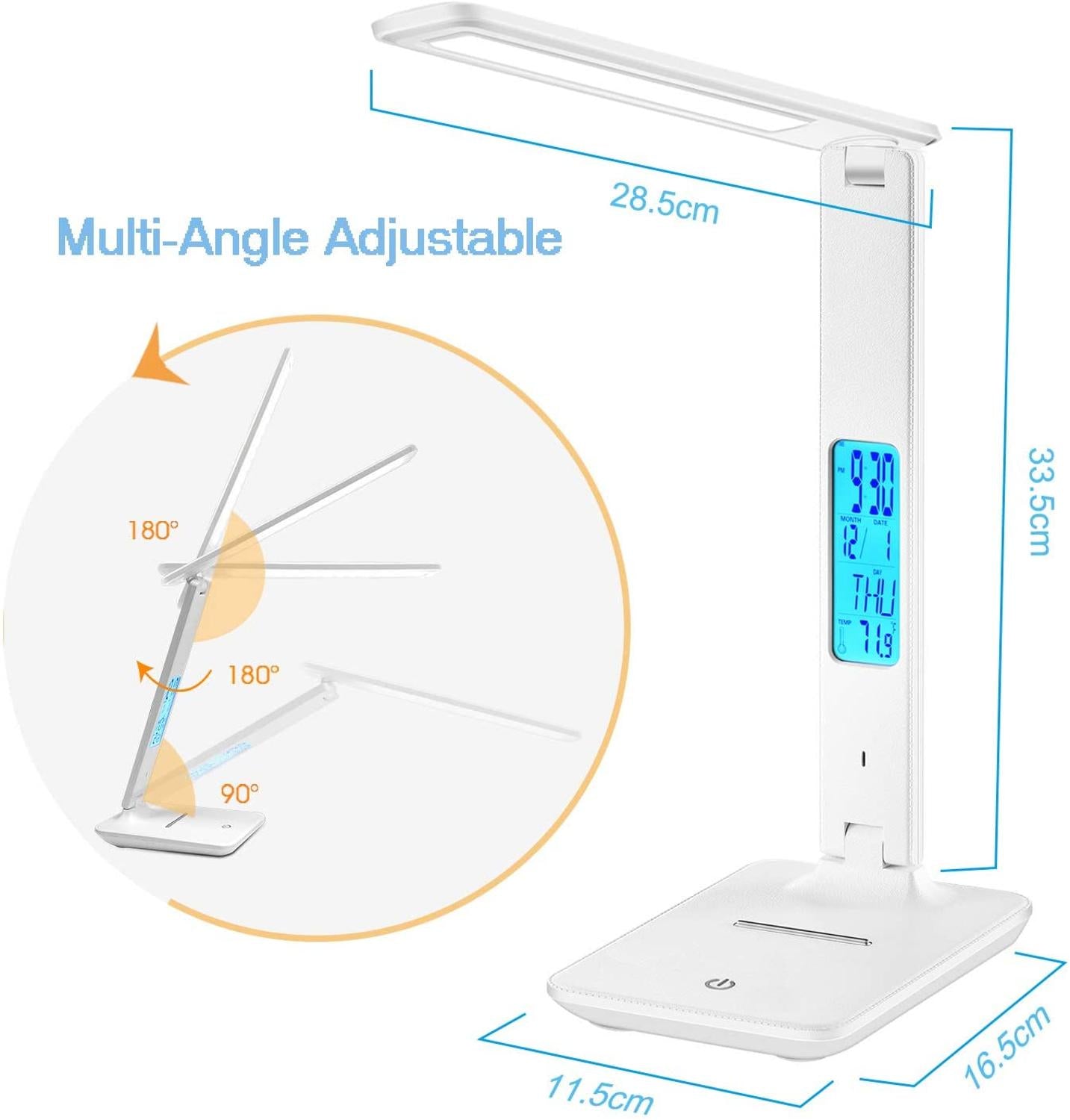 Desk Lamp With Calendar, Temperature & Alarm Clock
