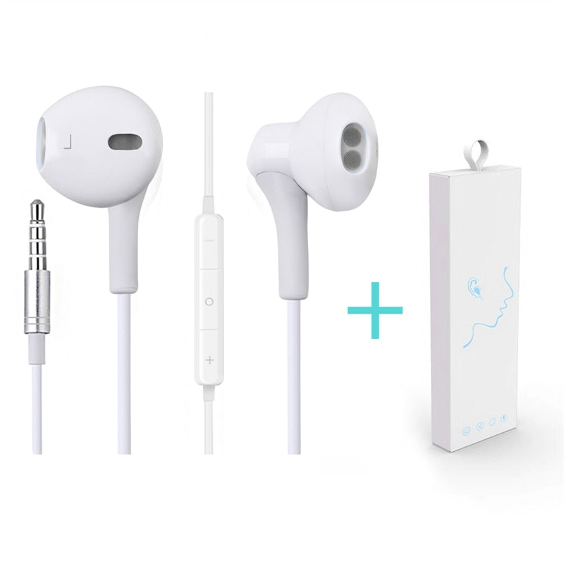 Wired Headphone With Mic 3D Stereo Earbuds