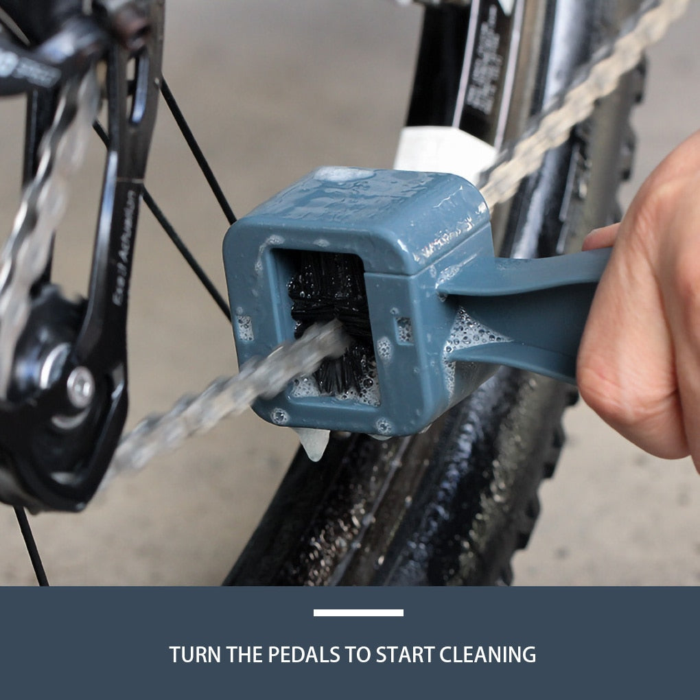 MTB Bicycle Chain Cleaning Brush Plastic Chain Gear Grunge Wheel Brush Portable Bike Motorcycle Cleaning Tool Rim Care Tire
