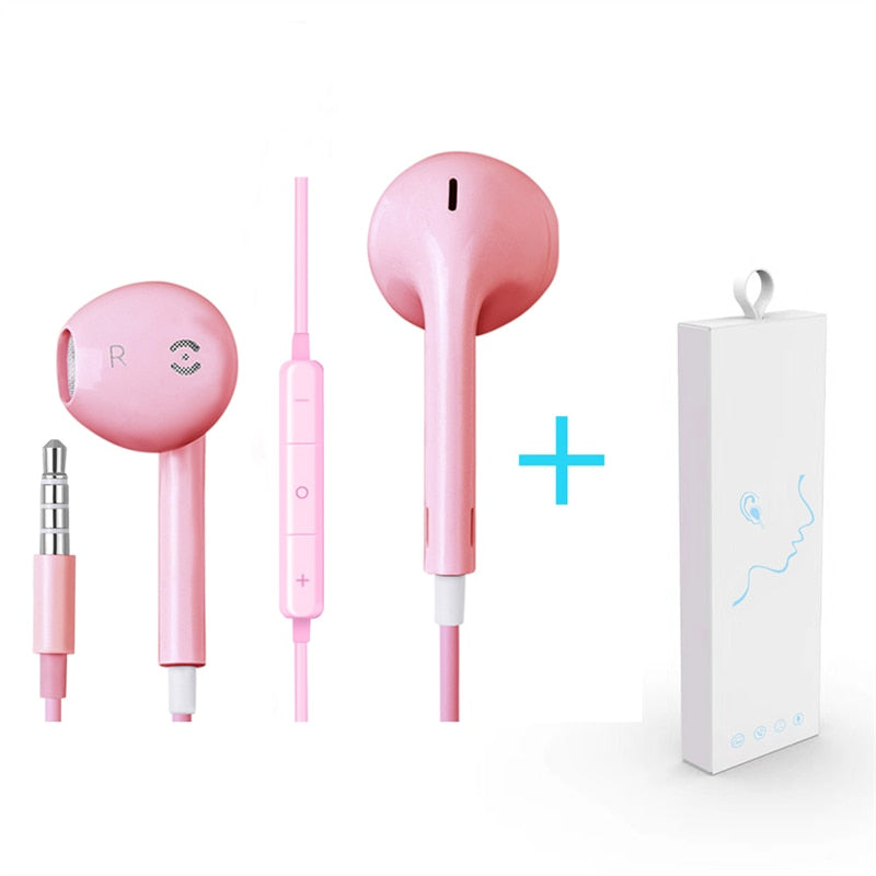 Wired Headphone With Mic 3D Stereo Earbuds