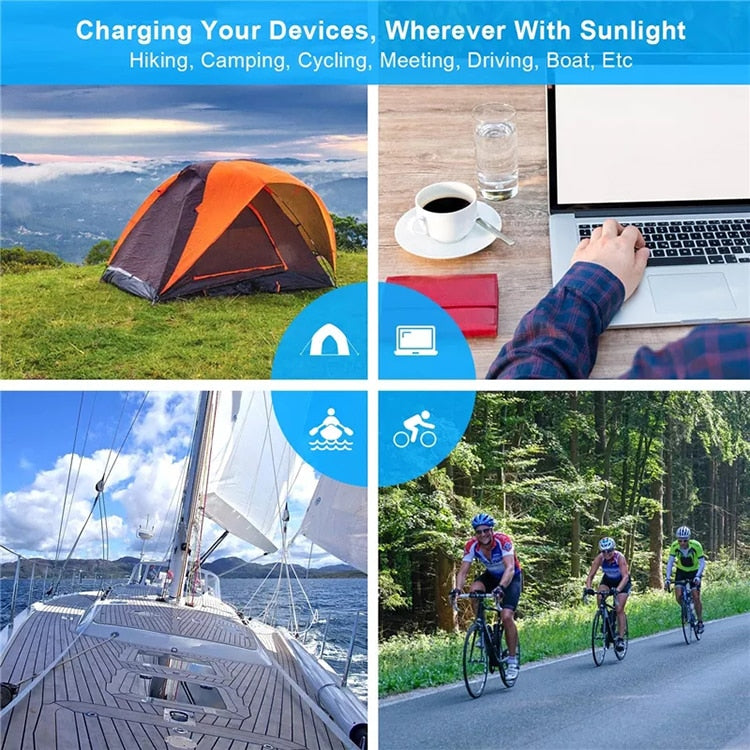 Portable Solar Panel Folding Outdoor 20W 5V USB Charger (H)