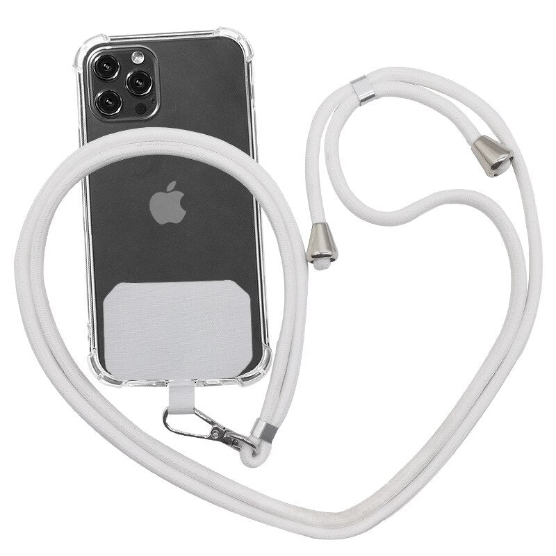 Universal Crossbody Nylon Patch Phone Lanyards Rope Mobile Phone Strap Lanyard 9 Colors Soft Rope for Cell Phone Hanging Cord