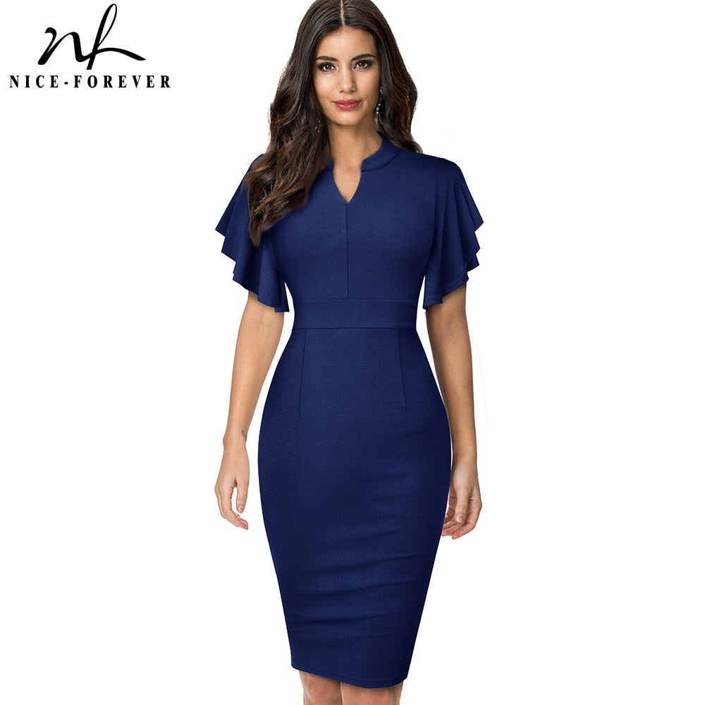 Nice-forever Elegant Women's Dress
