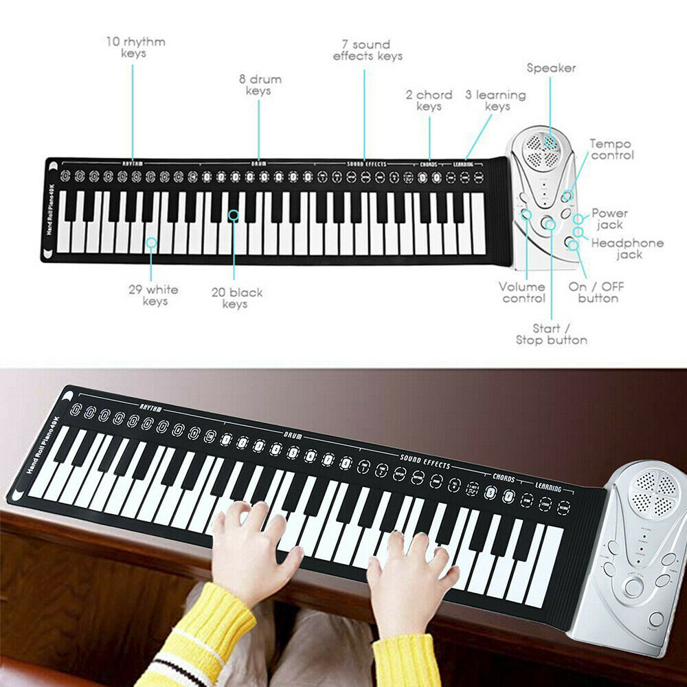 USB Hand Roll Up Piano Portable 49 Key