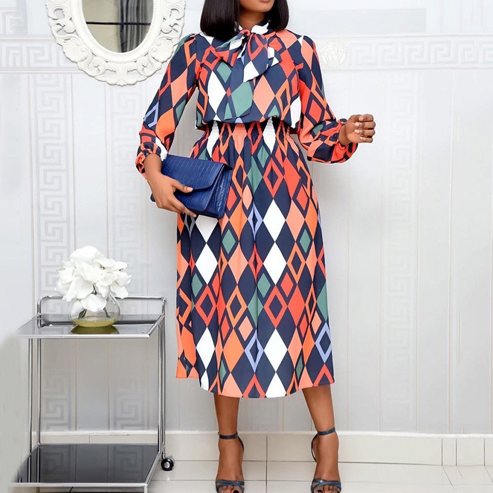 Ladies Tunic Pleated Midi Dress