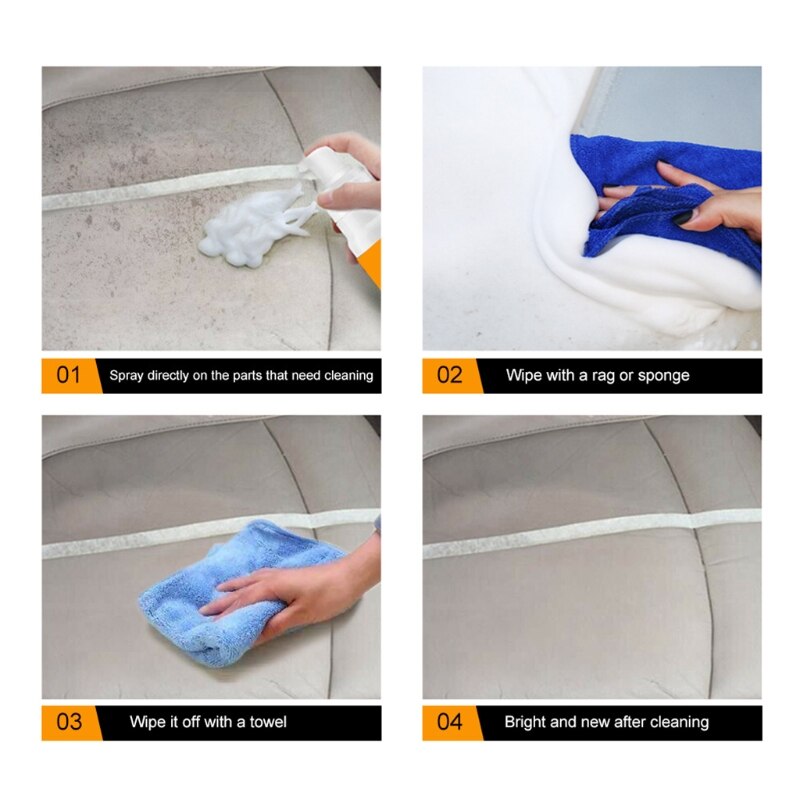 Powerful Foam Cleaner Tool Fast Acting Removers Household Must-have for Leather Seat Console Home Window Furniture