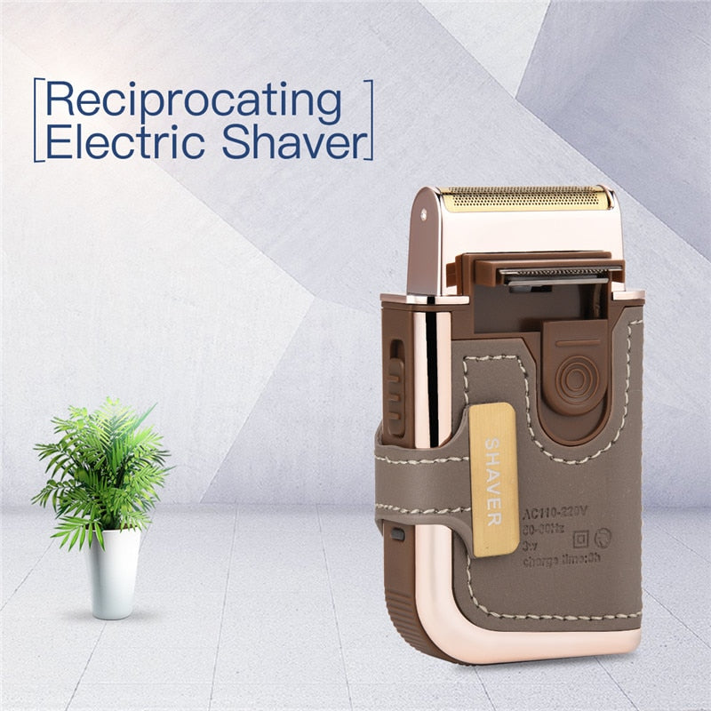 Leather Wrapped Electric Shaver