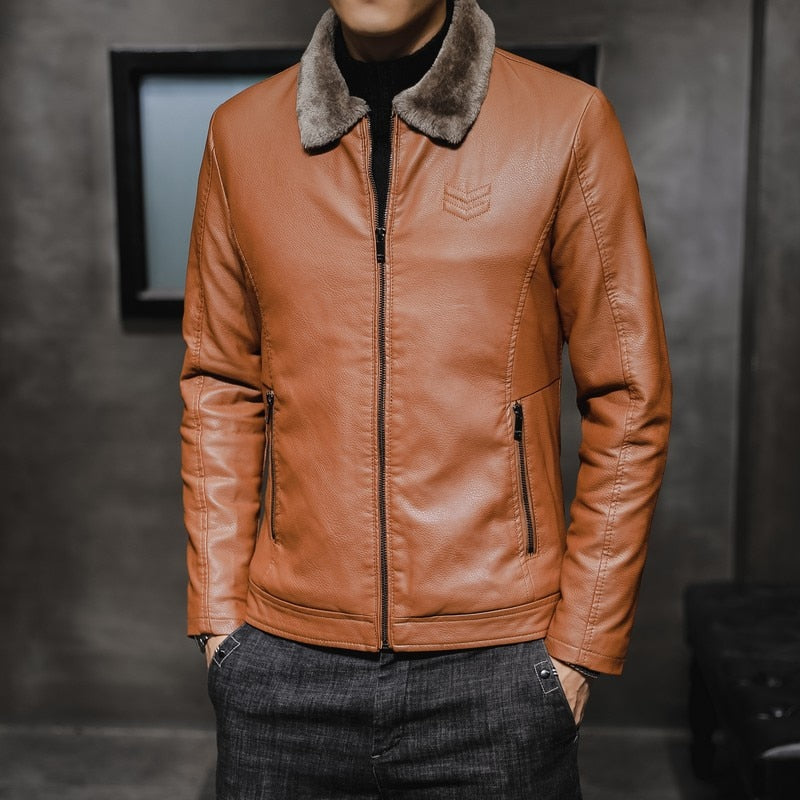Men's Thick Leather Jacket
