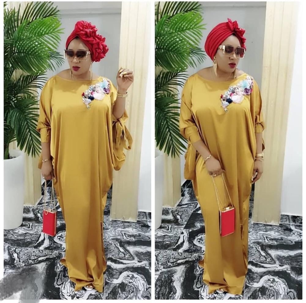 Vintage Plus Size African Satin Maxi Dress