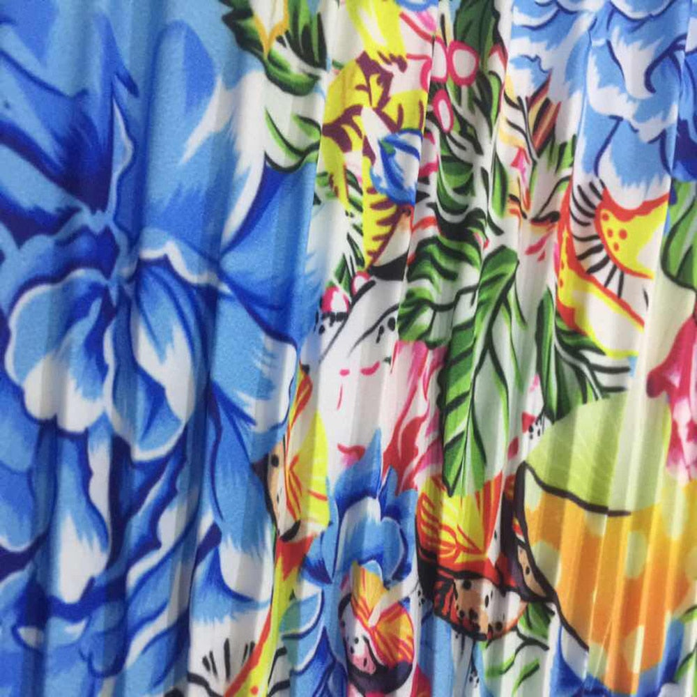 Women Pleated Floral Print Elegant Dress 2021