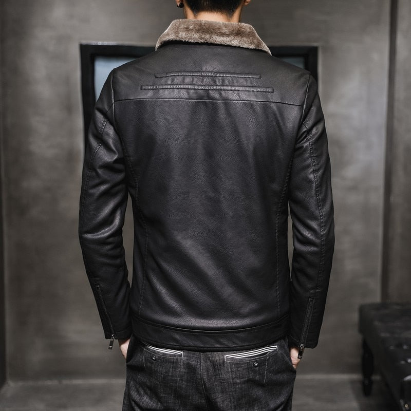 Men's Thick Leather Jacket