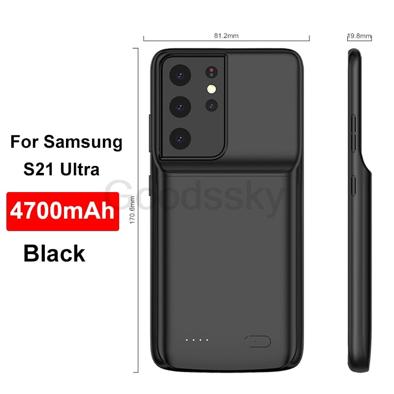 Charger Case For Samsung Galaxy Note 20 Ultra 8 9 10 S8 S9 S10 S20 S21 Plus S10e battery charger case charging Shockproof Case