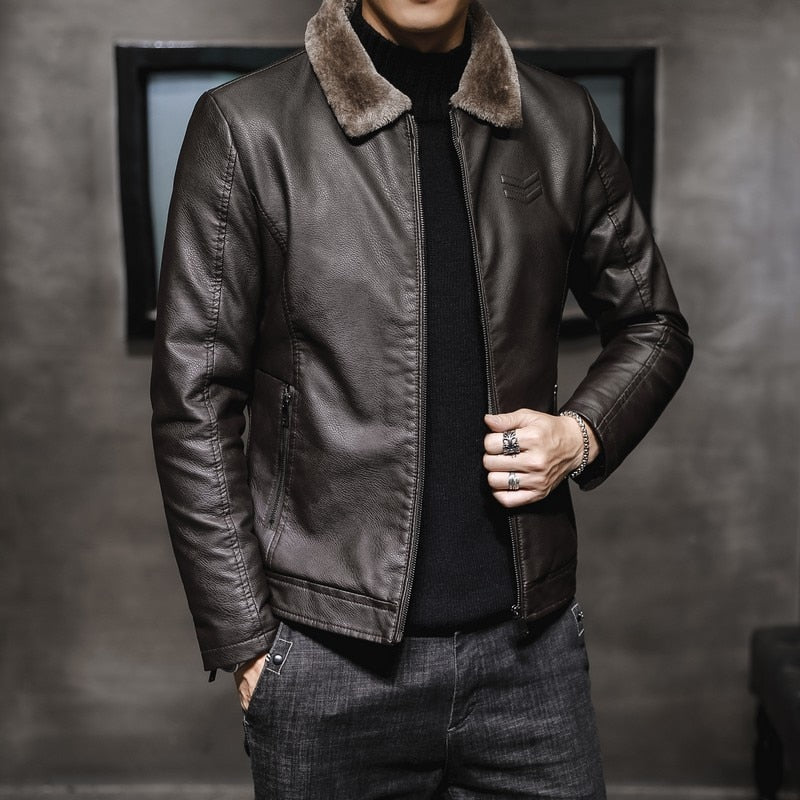Men's Thick Leather Jacket