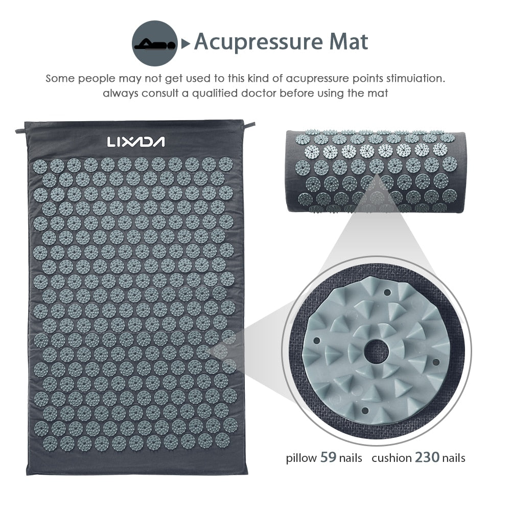 Home Gym Acupressure Mat and Pillow Set