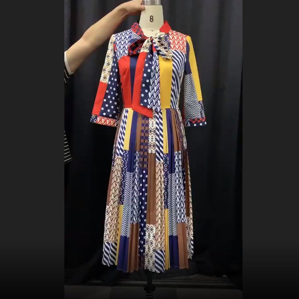 Color Block Dress Women Fashion