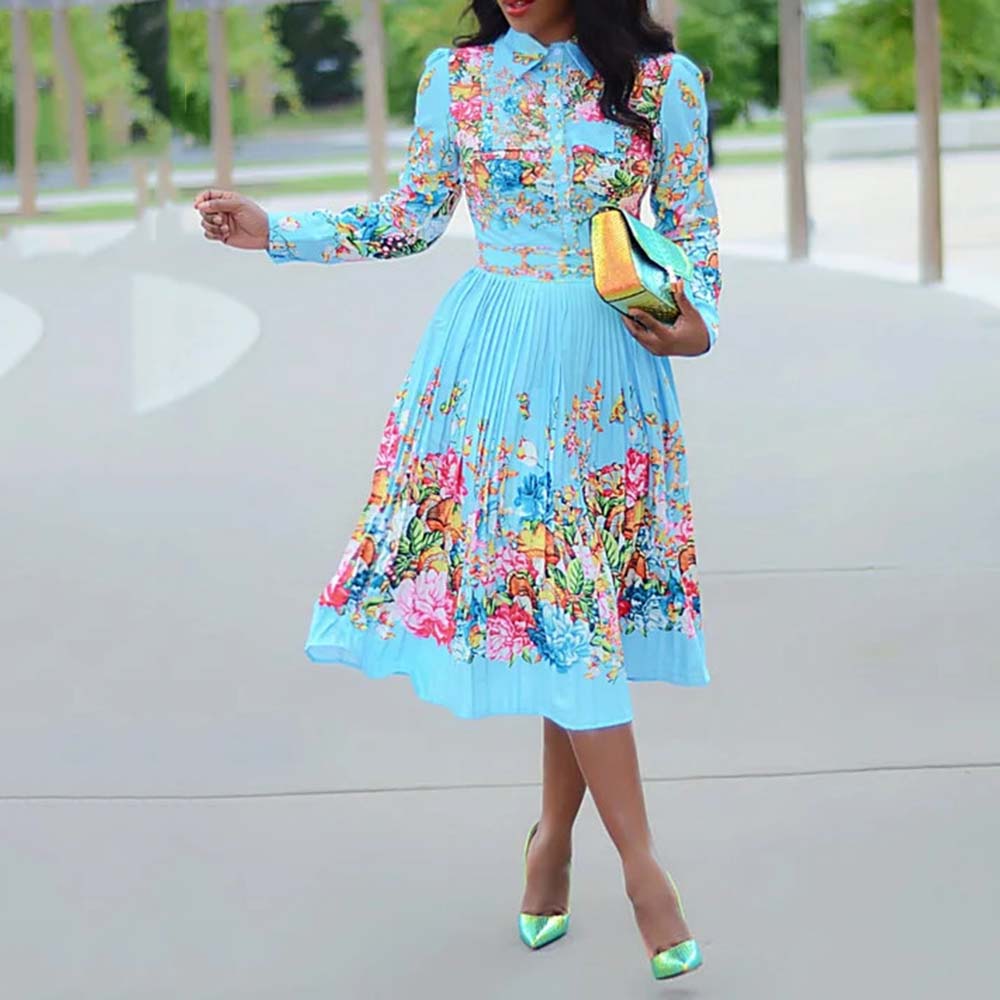 Ladies Tunic Pleated Midi Dress