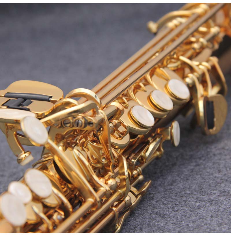 JM Made in Japan 82Z Brass Straight Soprano Sax Saxophone Bb B Flat Woodwind Instrument Natural Shell Key Carve Pattern