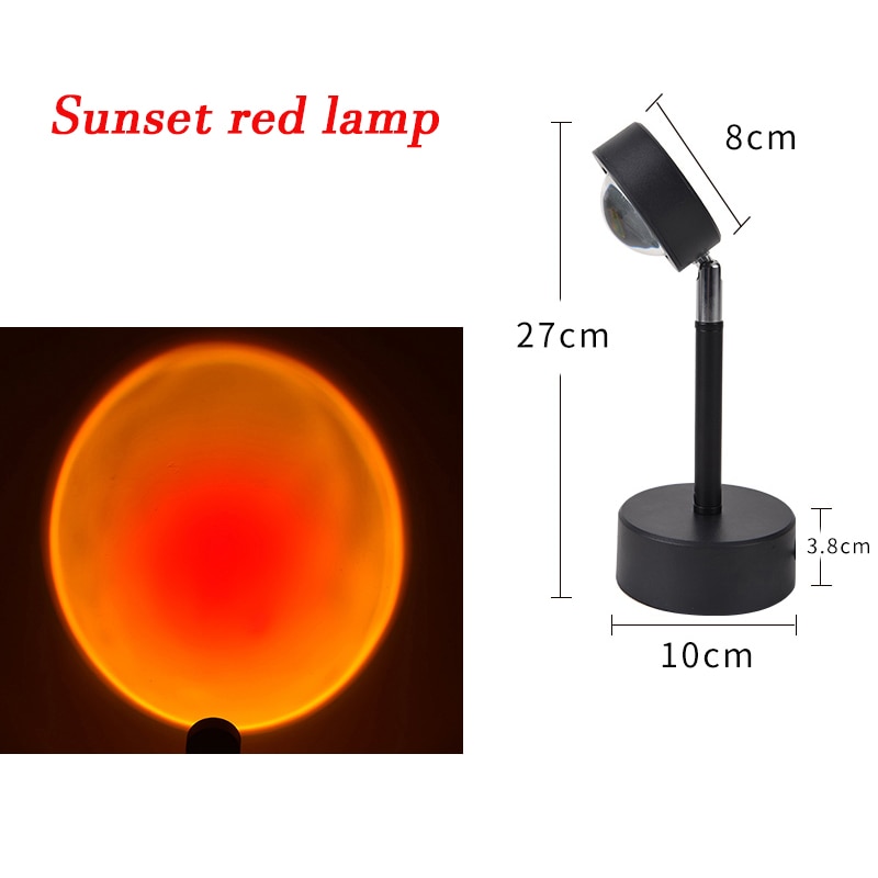 USB Rainbow Sunset Red Projector Led Night Light