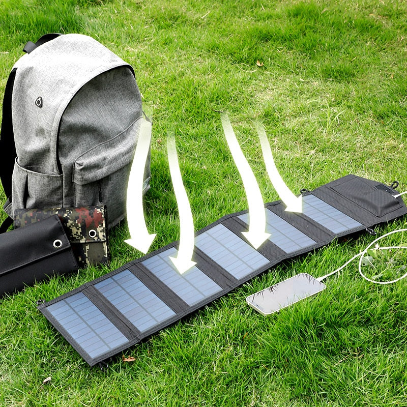 Portable Solar Panel Folding Outdoor 20W 5V USB Charger (H)