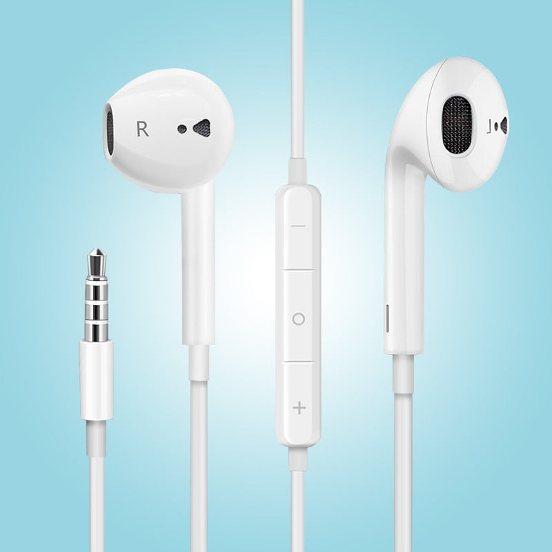 Wired Headphone With Mic 3D Stereo Earbuds