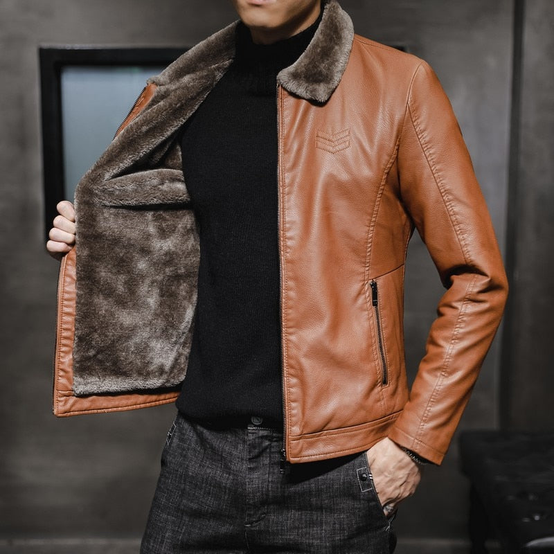Men's Thick Leather Jacket