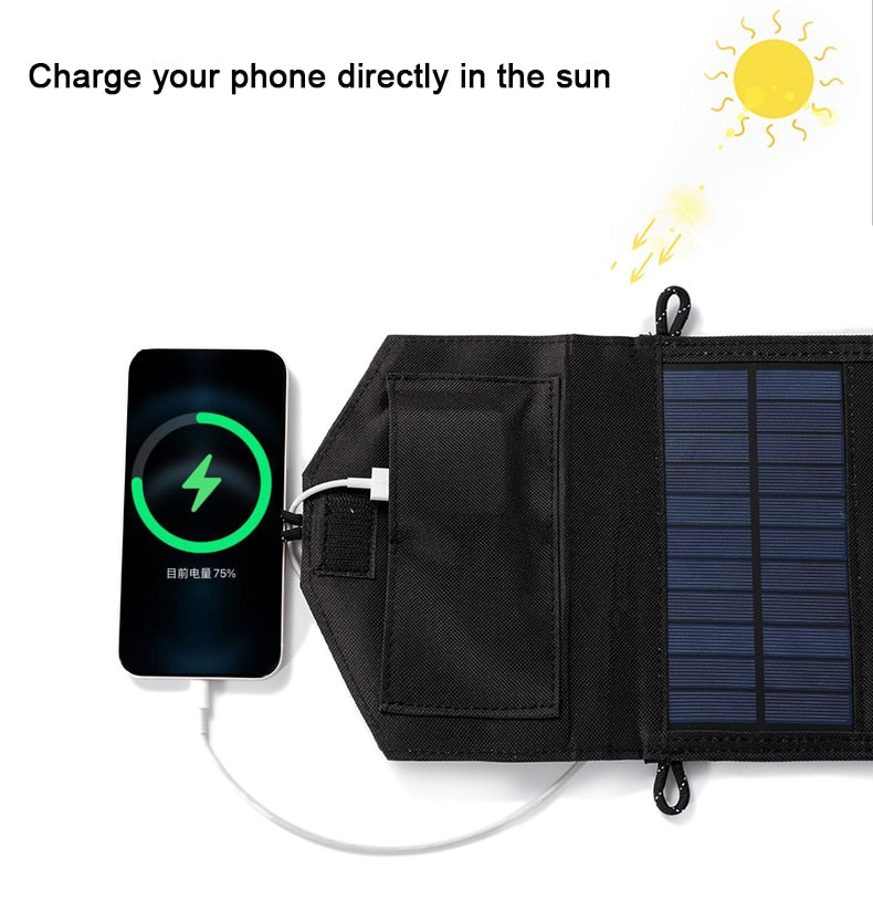 Portable Solar Panel Folding Outdoor 20W 5V USB Charger (H)
