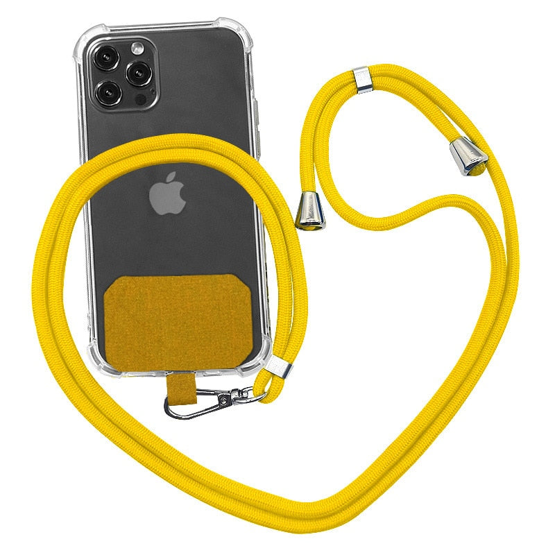 Universal Crossbody Nylon Patch Phone Lanyards Rope Mobile Phone Strap Lanyard 9 Colors Soft Rope for Cell Phone Hanging Cord