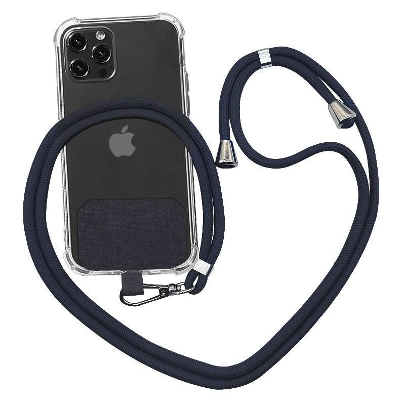 Universal Crossbody Nylon Patch Phone Lanyards Rope Mobile Phone Strap Lanyard 9 Colors Soft Rope for Cell Phone Hanging Cord