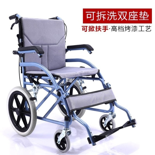 Assist State Wheelchair Fold Light Portable Exceed Light Old Age Wheelbarrow The Elderly Small-scale Solid Round Travel A