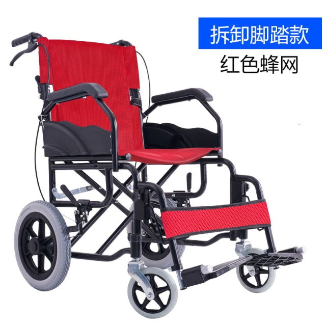 Assist State Wheelchair Fold Light Portable Exceed Light Old Age Wheelbarrow The Elderly Small-scale Solid Round Travel A