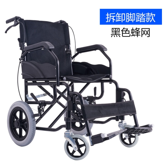 Assist State Wheelchair Fold Light Portable Exceed Light Old Age Wheelbarrow The Elderly Small-scale Solid Round Travel A