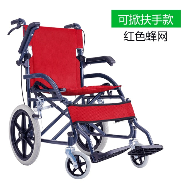 Assist State Wheelchair Fold Light Portable Exceed Light Old Age Wheelbarrow The Elderly Small-scale Solid Round Travel A