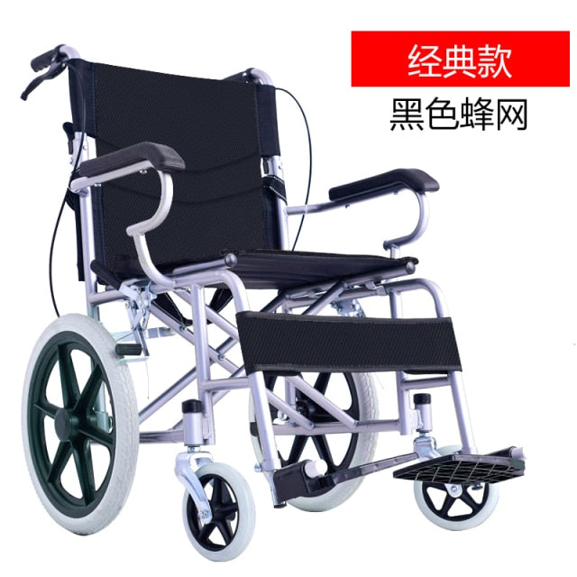 Assist State Wheelchair Fold Light Portable Exceed Light Old Age Wheelbarrow The Elderly Small-scale Solid Round Travel A