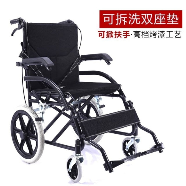 Assist State Wheelchair Fold Light Portable Exceed Light Old Age Wheelbarrow The Elderly Small-scale Solid Round Travel A