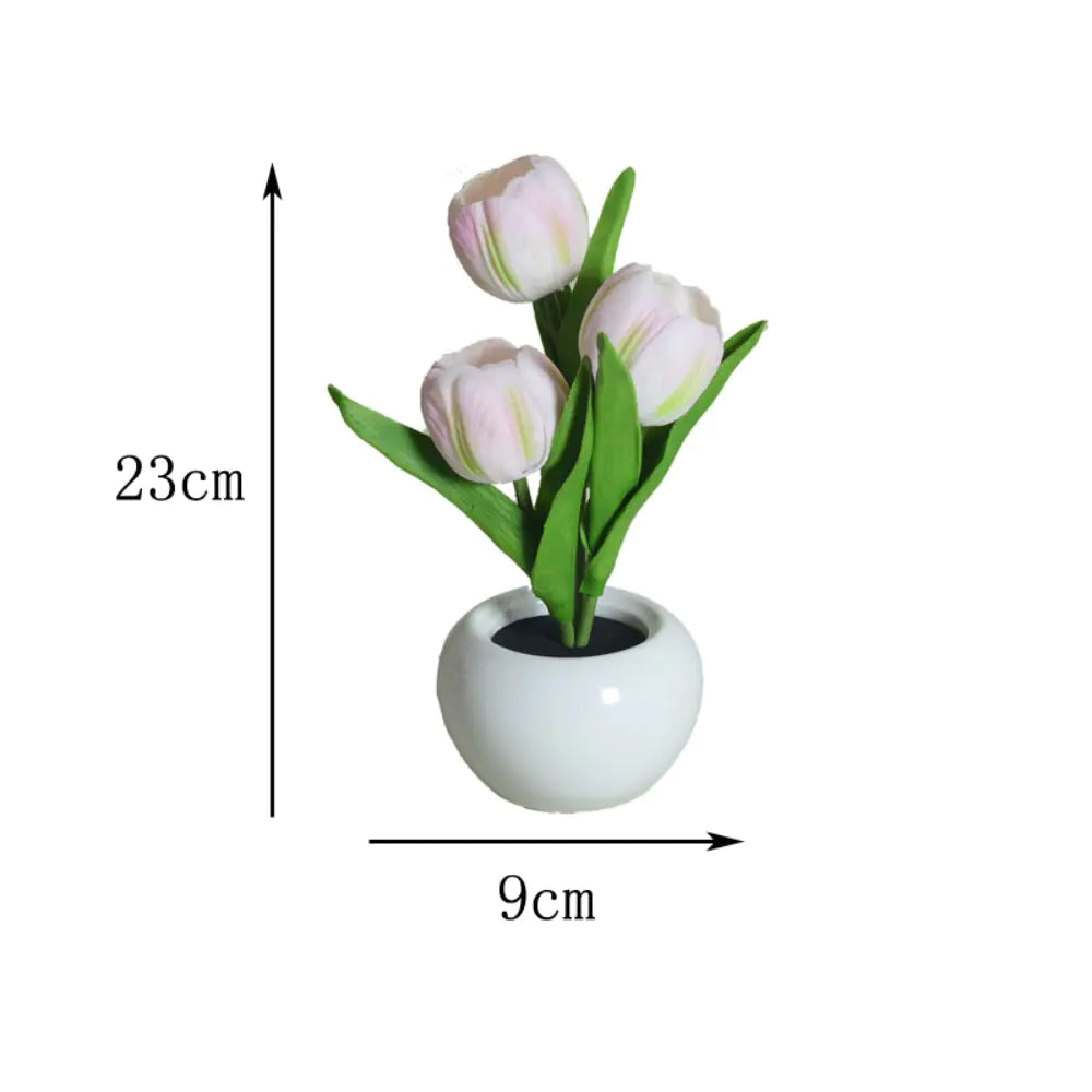 LED Simulation Tulip Flower Pot Lamp Indoor Decorative Table Lamp Tulip Flower Pot Ambient Night Light Home Decoration