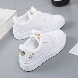 Breathable Flower Lace-Up Women Sneakers