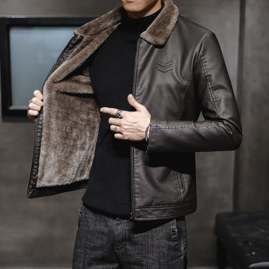 Men's Thick Leather Jacket