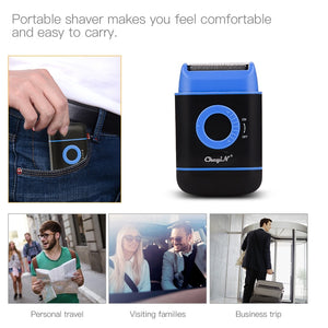 Rechargeable Portable Electric Shaver With Pop-up Temples Trimmer For Men