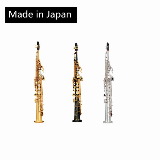 JM Made in Japan 82Z Brass Straight Soprano Sax Saxophone Bb B Flat Woodwind Instrument Natural Shell Key Carve Pattern