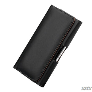 18.5 x 10.5 x 2.5cm PU Leather Horizontal Waist Belt Clip Pouch Phone Bag Holster Protective Case on for Men