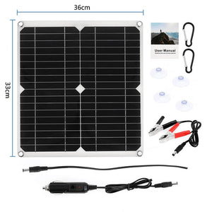 100W Solar Panel Dual USB With Controller 12V Portable Power Bank Solar Charger for Smartphone Charger Camping Car Boat RV