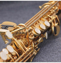 Load image into Gallery viewer, JM Made in Japan 82Z Brass Straight Soprano Sax Saxophone Bb B Flat Woodwind Instrument Natural Shell Key Carve Pattern
