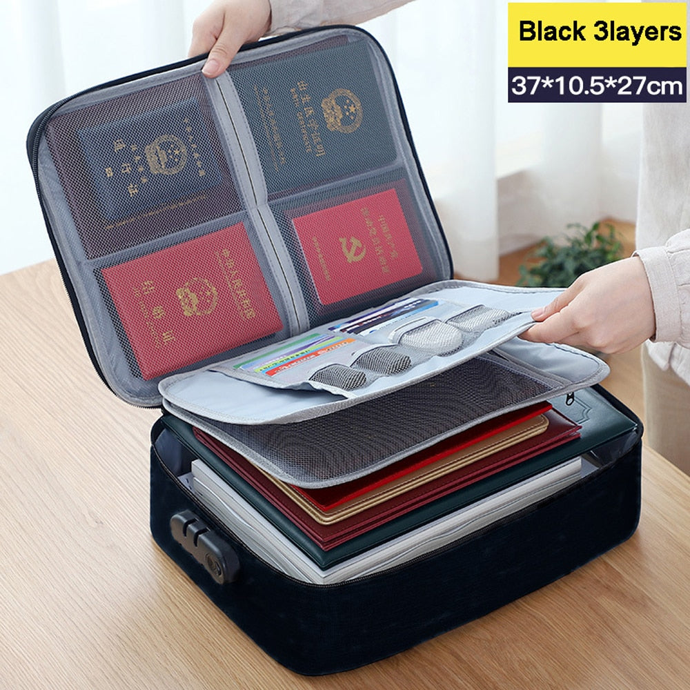 Large Capacity Multi-Layer Document & Tickets Storage Bag