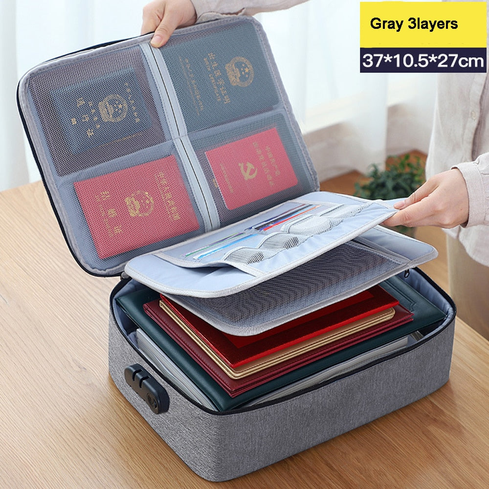 Large Capacity Multi-Layer Document & Tickets Storage Bag